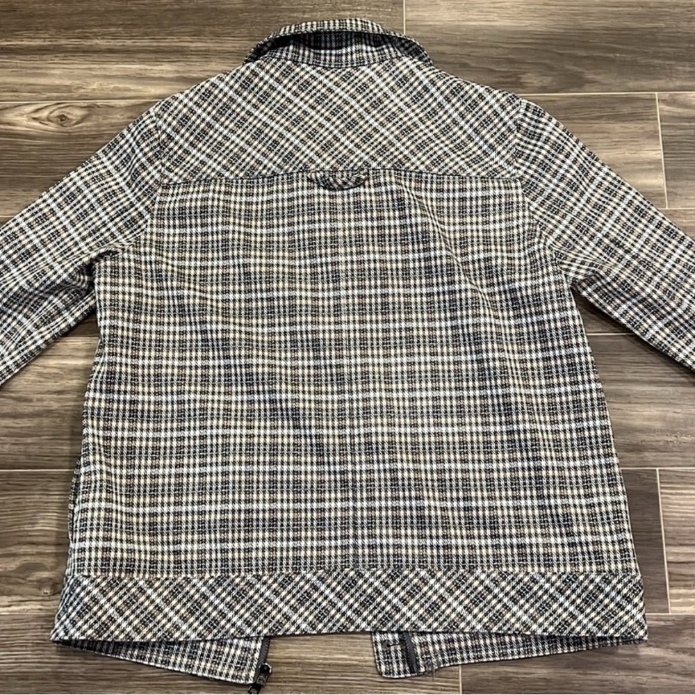 Liverpool Plaid Black White Tan Jacket size Small - Picture 5 of 7